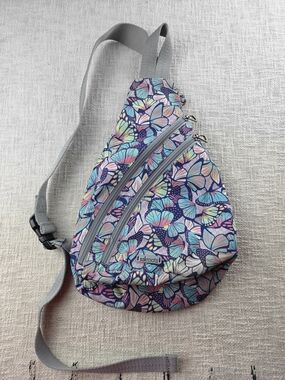 Sakroots Women's Teardrop Crossbody Bag in Multicolor Butterfly Print